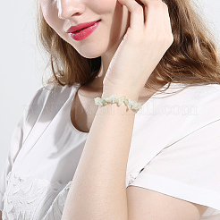 Natural New Jade Chips Stretch Bracelets&nbsp;BJEW-BB16534-A