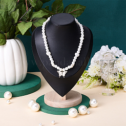 Bust Shaped PU Leather Necklaces Display Stands&nbsp;NDIS-WH0017-13A