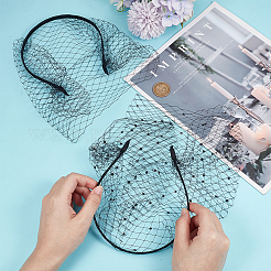 2Pcs 2 Colors Mesh Veil Cloth Hair Bands&nbsp;FIND-OC0003-95A