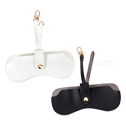 2Pcs 2 Colors Portable PVC Leather Glasses Cases&nbsp;AJEW-PH0004-53