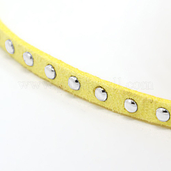 Silver Aluminum Studded Faux Suede Cord&nbsp;LW-D004-08-S