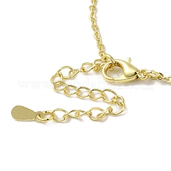 Brass with Glass Pendant Necklaces&nbsp;NJEW-B082-03G