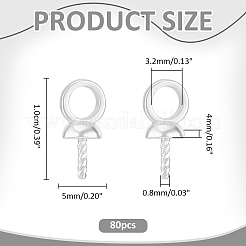 80Pcs Brass Screw Eye Peg Bails&nbsp;KK-ME0004-74S