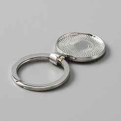 Alloy Keychain Cabochon Settings&nbsp;X-FIND-WH0117-24P