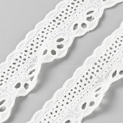 15 Yards Hollow Cotton Embroidery Flower Ribbon&nbsp;OCOR-WH0101-40A