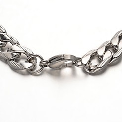 Tarnish Resistant Trendy 304 Stainless Steel Curb Chain Bracelets&nbsp;BJEW-L509-06