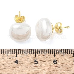 Brass & ABS Plastic Imitation Pearl Stud Earrings for Women&nbsp;PL-CBA760A-03A-G02