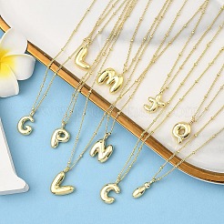 1Pc Initial Letter Brass Pendant Necklaces&nbsp;NJEW-YW0001-24H