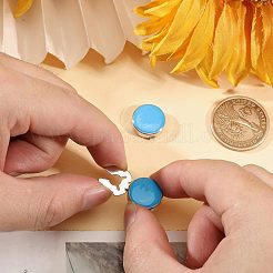 3 Pairs Brass Enamel Cufflinks&nbsp;BUTT-GL0001-09A