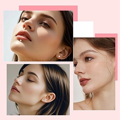 15Pcs 304 Stainless Steel Clear Cubic Zirconia & G23 Titanium Alloy Flat Round Stud Earrings&nbsp;EJEW-FS0001-30