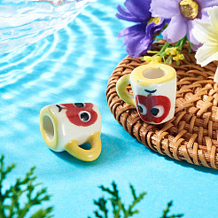 2Pcs Handmade Porcelain Mug Cup Decoration&nbsp;PORC-TA0001-55F
