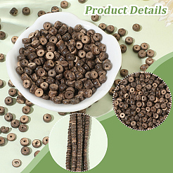 6 Strands Natural Coconut Shell Rondelle Bead Strands&nbsp;COCB-SC0001-02C