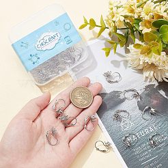 40Pcs 4 Styles  304 Stainless Steel Leverback Earring Cabochon Setting Findings&nbsp;STAS-CA0001-33