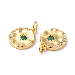 Rack Plating Brass Micro Pave Cubic Zirconia Pendants&nbsp;KK-D074-25G