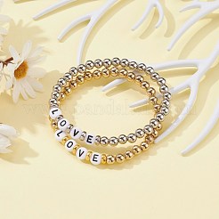 Unisex Acrylic Beads Stretch Bracelets Sets&nbsp;BJEW-JB06319