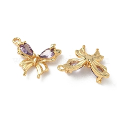 Brass Micro Pave Cubic Zirconia Pendants&nbsp;KK-Z136-47G-03