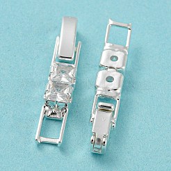 Brass Pave Clear Cubic Zirconia Watch Band Clasps&nbsp;KK-Q804-26S