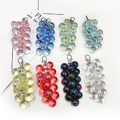 100Pcs 10 Colors UV Plating Rainbow Iridescent Transparent Acrylic Pendants&nbsp;PACR-CJ0001-31