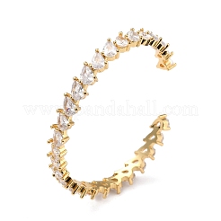 Teardrop Cubic Zirconia Cuff Bangle&nbsp;BJEW-I298-22G