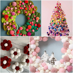 120Pcs 4 Colors  Polyester Pompom Ball&nbsp;FIND-SC0019-66B