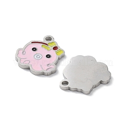 304 Stainless Steel Enamel Pendants&nbsp;STAS-P339-19P-01