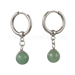 Natuarl Mixed Stone Round Hoop Earrings&nbsp;EJEW-JE06593