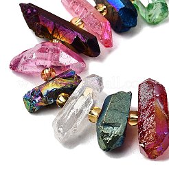 Electroplated Natural Quartz Crystal Beads Strands&nbsp;X-G-F800-F09