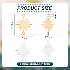 60Pcs 2 Colors Brass Connector Charms&nbsp;KK-BC0013-88