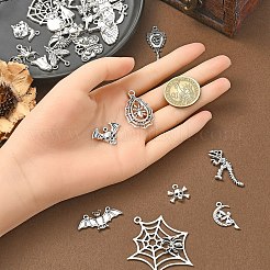 20Pcs 20 Styles Halloween Theme Tibetan Style Alloy Pendants&nbsp;TIBEP-YW0001-91