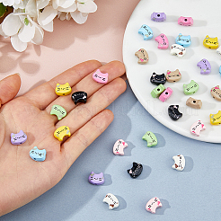 36Pcs 9 Colors Spray Printed Alloy Beads&nbsp;FIND-FH0017-24