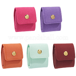 5Pcs 5 Colors PU Leather Ring Organizer Rolls&nbsp;ABAG-CL0001-68