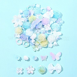 Rainbow Iridescent Plating Acrylic Beads&nbsp;OACR-FS0001-99B