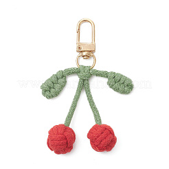 Cotton Cherry Pendants Decorations&nbsp;HJEW-TA00440