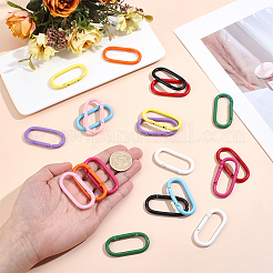 20Pcs 10 Colors Alloy Spring Gate Rings&nbsp;FIND-ME0004-11