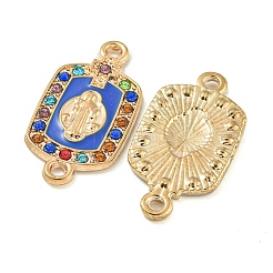 Alloy Micro Pave Colorful Cubic Zirconia Saint Connector Charms with Enamel&nbsp;FIND-Z061-06G-01
