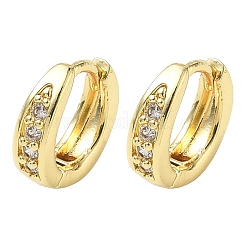 Brass Micro Pave Cubic Zirconia Hoop Earrings&nbsp;KK-CBA98BA-10G