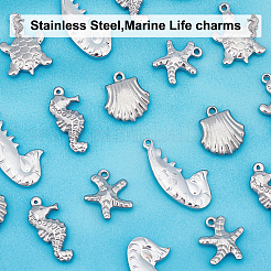 20Pcs 5 Style 201 & 304 Stainless Steel Charms&nbsp;STAS-UN0029-47