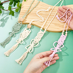 4Pcs 4 Colors Cotton Braided Holder Pendant Decorations&nbsp;HJEW-FH0001-85
