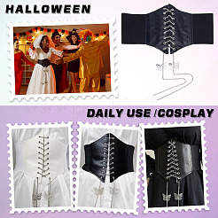 PU Leather Wide Elastic Corset Belts&nbsp;FIND-WH0199-335B