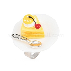 Afternoon Tea Resin & Plastic Adjustable Finger Rings for Women&nbsp;LS-RJEW-K317-01B