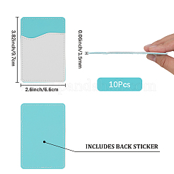 10Pcs PU Leather Phone Back Adhesive Card Holder&nbsp;AJEW-SP0002-95B