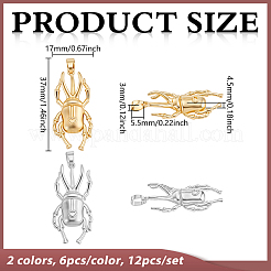 12Pcs 2 Colors Rack Plating Brass Pendants&nbsp;KK-GA0002-55