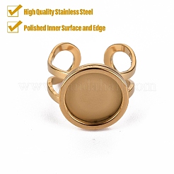 201 Stainless Steel Cuff Ring Findings&nbsp;STAS-S080-040B-G