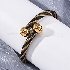 304 Stainless Steel Torque Bangles for Women&nbsp;BJEW-P310-22G