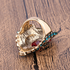 Retro Alloy and Rhinestone Finger Rings&nbsp;FS-WG56BBF-04