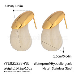 304 Stainless Steel Resin Stud Earrings for Women&nbsp;LA4753-2