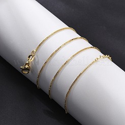 Brass Box Chain Necklaces for Women&nbsp;NJEW-G160-17G