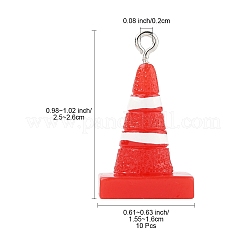 10Pcs Resin Iron Pendants&nbsp;RESI-FS0002-06