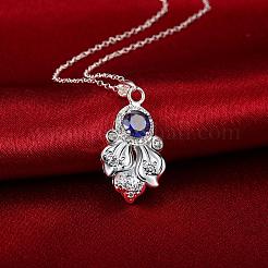 Silver Plated Brass Fish Pendant Necklaces for Women&nbsp;NJEW-BB01659-A