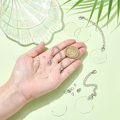 DIY Acrylic Flat Round Cup Pendant Decorations Making Kits&nbsp;DIY-CJ0002-60